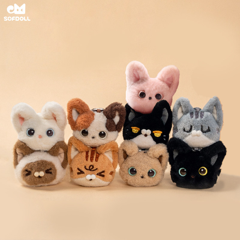 SOFDOLL小猫咪挂件原创猫头玩偶毛绒挂饰包包公仔女生日礼物玩具