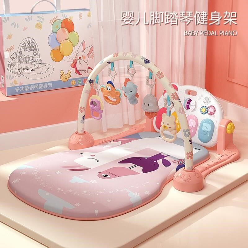 健身器脚踏钢琴新生婴p儿脚蹬床铃儿童满月女宝宝挂件摇铃见面礼