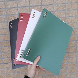 8孔活页本壳单卖b5不咯手活页夹带分页纸推拉杆a5塑料硬外壳好看