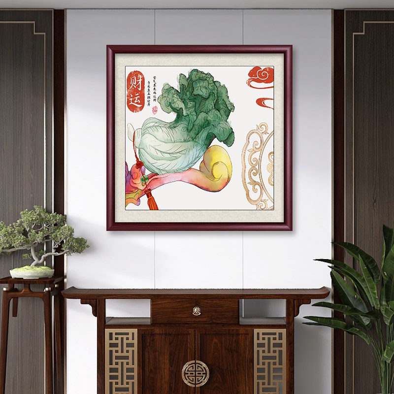 五谷丰登字画餐厅装饰画客厅玄关背景墙水果壁画饭厅瓜果丰收挂画图片
