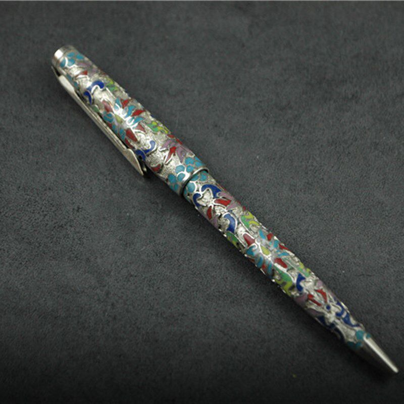 八十年代景泰蓝库存老货w按压款圆珠笔工艺品礼品收藏品