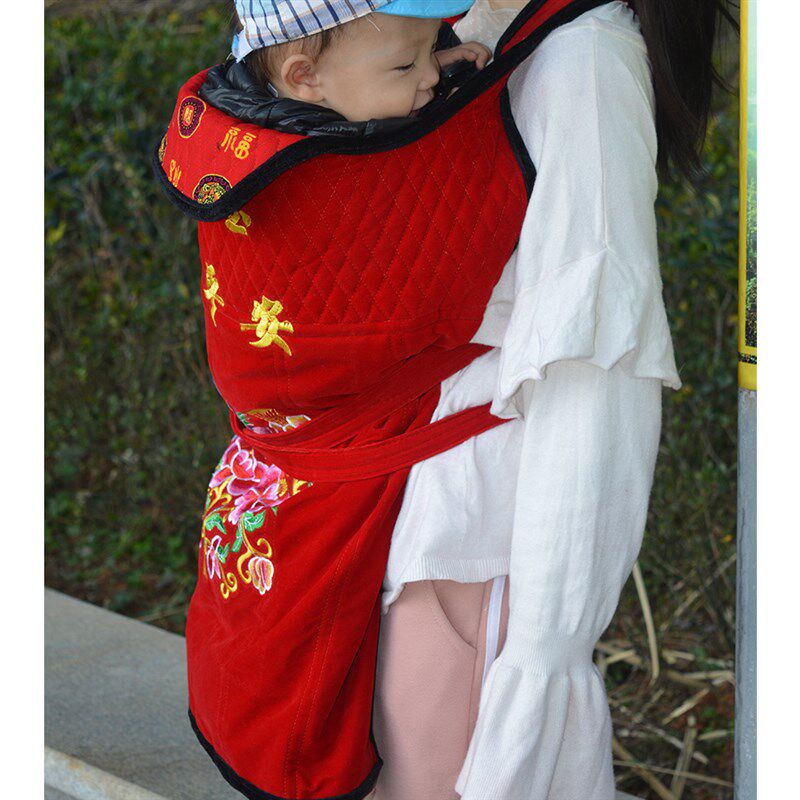 云南贵州背小孩j老式传统绣花宝宝背带婴儿背巾背袋春夏秋冬四季