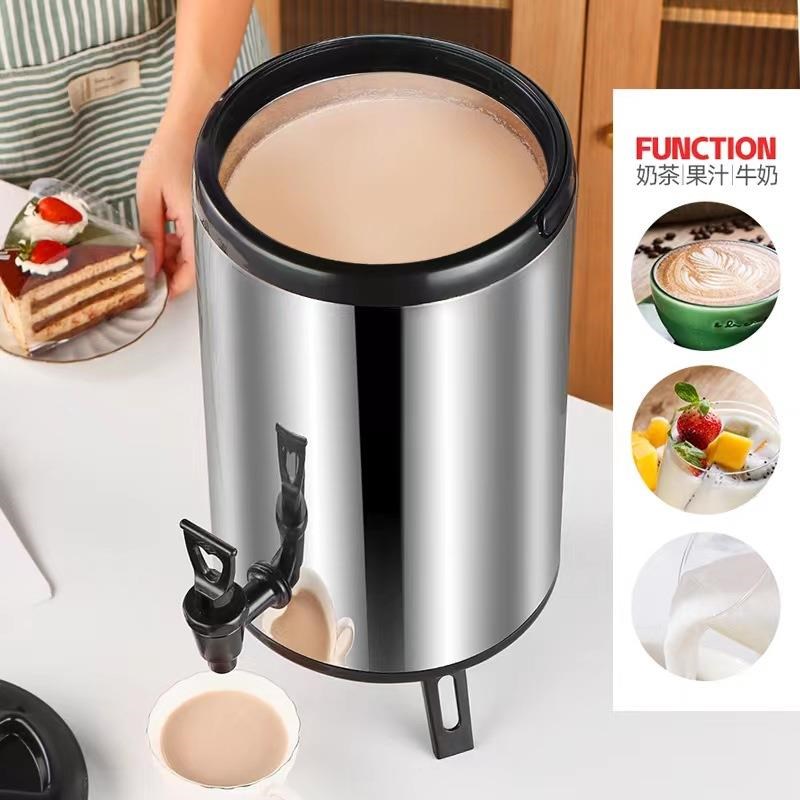 不锈钢双层加厚奶茶桶保温水桶果汁咖啡豆浆多用途大容量酒店商用