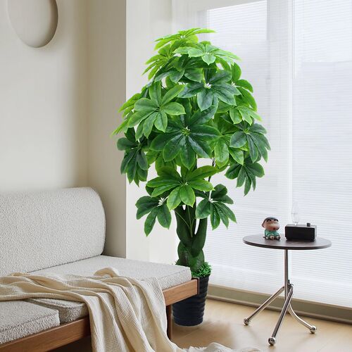 仿真发财树装f饰植物室内假盆栽造景客厅大型仿生绿植塑料盆景假