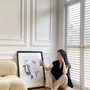 若奈经典老佛爷手稿Ch**黑白时A髦客厅书房工作室装饰画墙画玄关