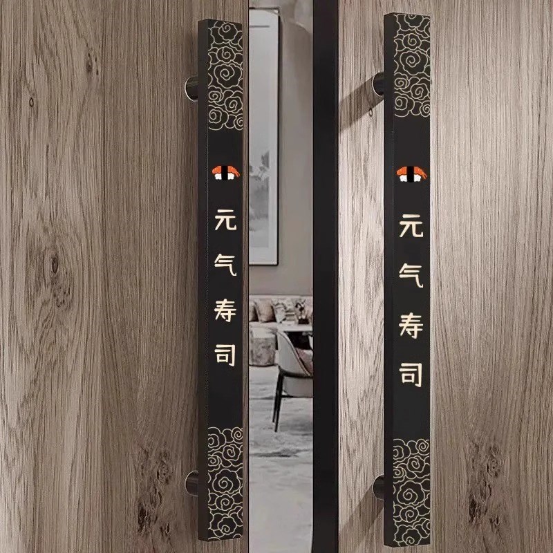 新中式拉手酒店包厢玻璃门拉手不锈钢古铜大门双开门把手仿古拉手