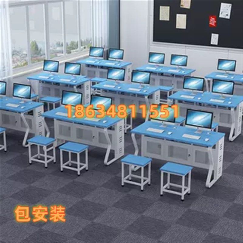 学校学生电教室钢木双人三人多媒体微机室培训桌教室机房电脑桌椅,商业/办公家具,课桌椅/学生桌椅,淘宝优惠券,粉丝福利购,淘宝优惠卷