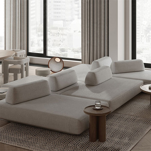 极简客厅自由组合无扶t手模块布艺沙发现代简约大小户型样板 意式
