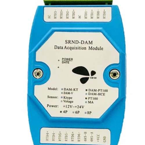 SRND-DAM-4PT pt100温度采集modbus rs485变送器铂热电阻6PT 8PT