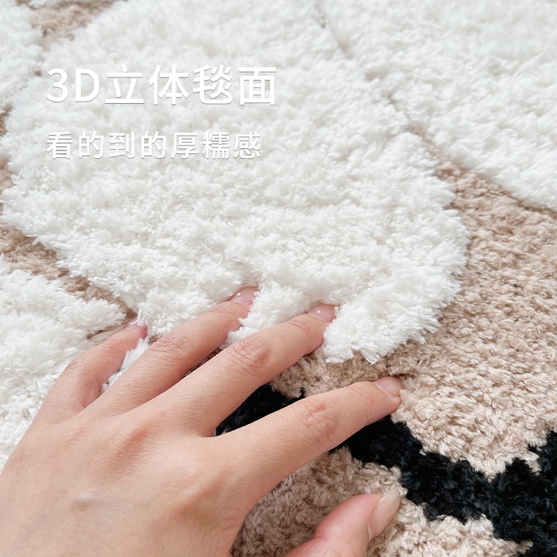 栀子花开慕泽高端家居法式圆形卧室地毯客厅衣帽间可机洗床边