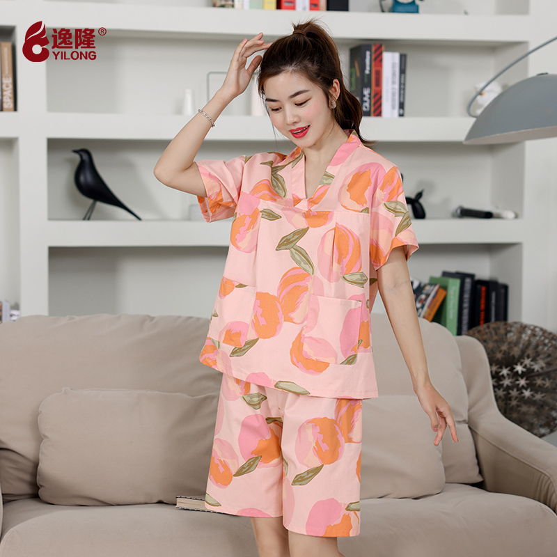 汗蒸服女2022新款洋气大码温泉桑拿足浴服可爱和服睡衣