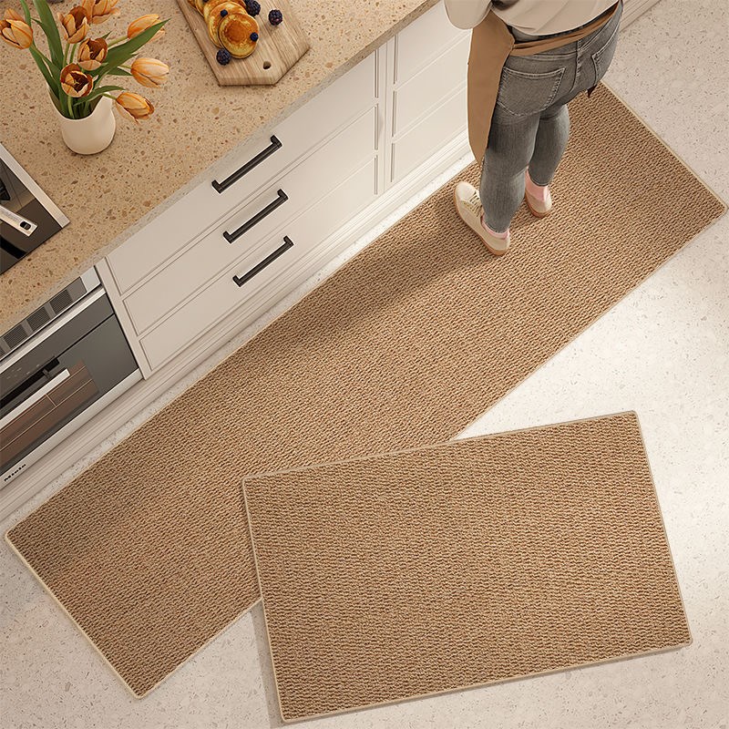 仿剑麻菠萝圈厨房地垫脚垫防滑防油家用耐脏防水垫子吸水油可裁剪