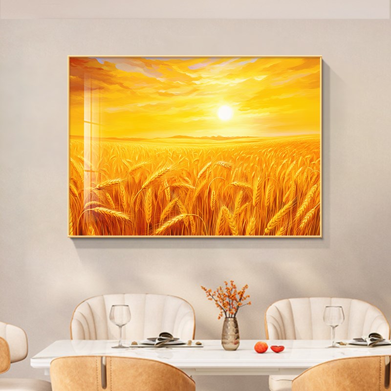 五谷丰登餐厅装饰画小尺寸客厅电视沙发背景墙壁挂画日出东方摆画