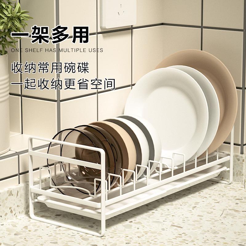 碗碟收纳架家用简易碗架沥水架抽屉沥水大容量抽拉免打孔抽屉式架