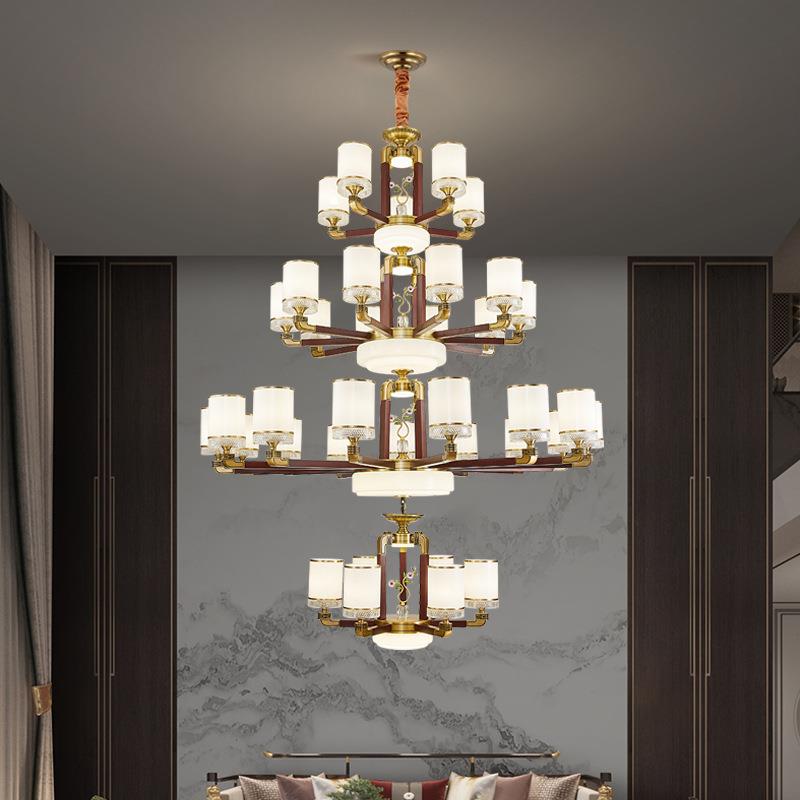 锌合金新中式吊灯客厅现代简约卧室餐厅别墅酒店禅意中国风红木