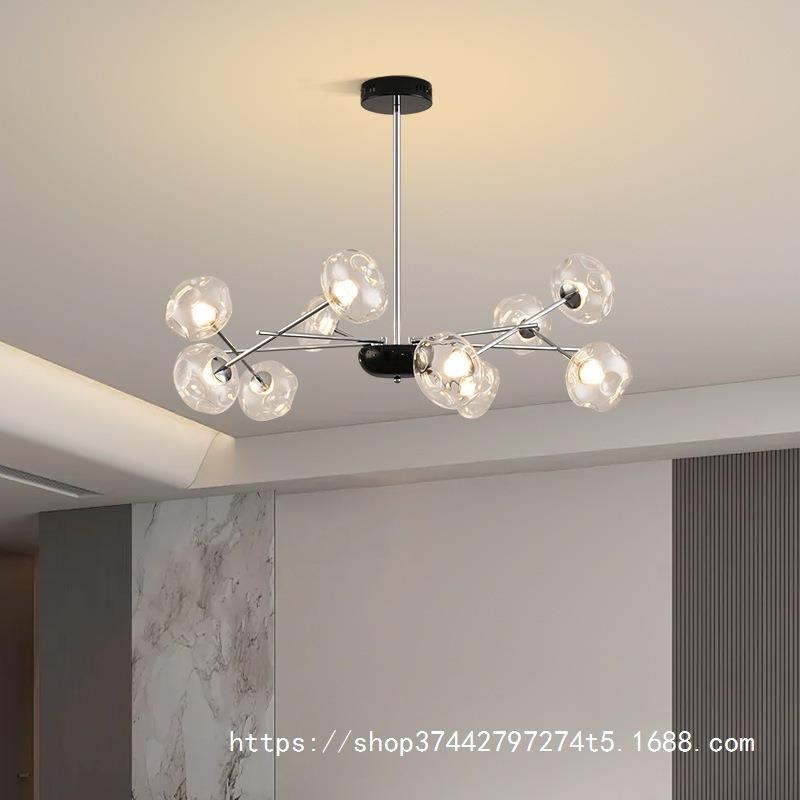 客厅吊灯北欧灯具现代简约玻璃多头吊灯餐厅卧室创意中山家装灯饰
