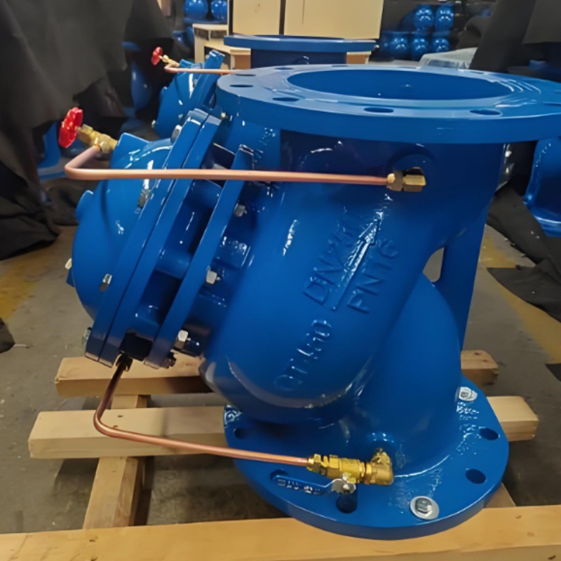 法兰水利流量控制阀 JD745X-25C DN200 软密封多功能水泵控制阀