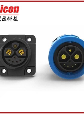 捷联通M23自锁2+1+5锂电池50a防水连接器 储能电源转接线防水插头