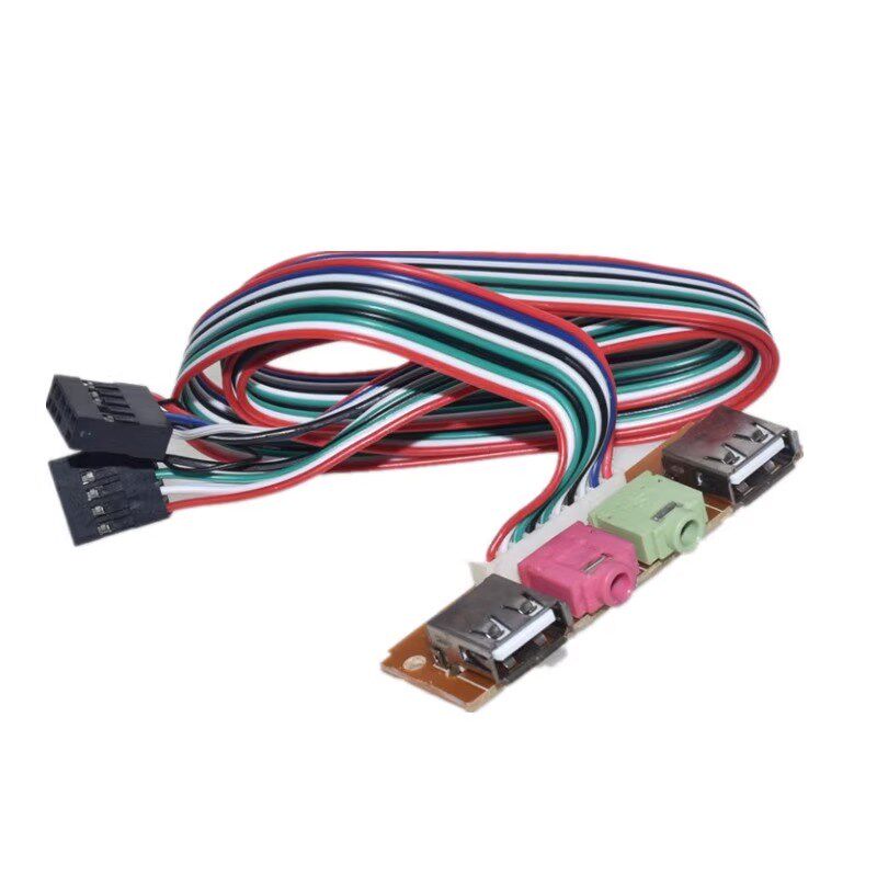 6.8cm 机箱前面板线音频口USB接口 主机电脑前置挡板线扩展USB口