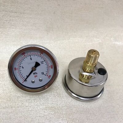 轴向耐震压力表YN50Z  0-16mpa 2300psi 直径50mm 螺纹M14x1.5
