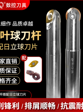 数控球型精铣刀杆ABPF球头立铣刀杆R6/8/10/12.5装ZPFG柳叶刀片
