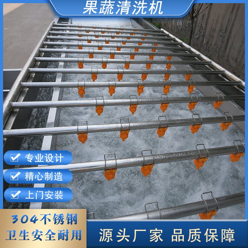 果蔬脐橙气泡清洗机酱菜脱盐芹菜洗菜机大型毛豆海参清洗流水线