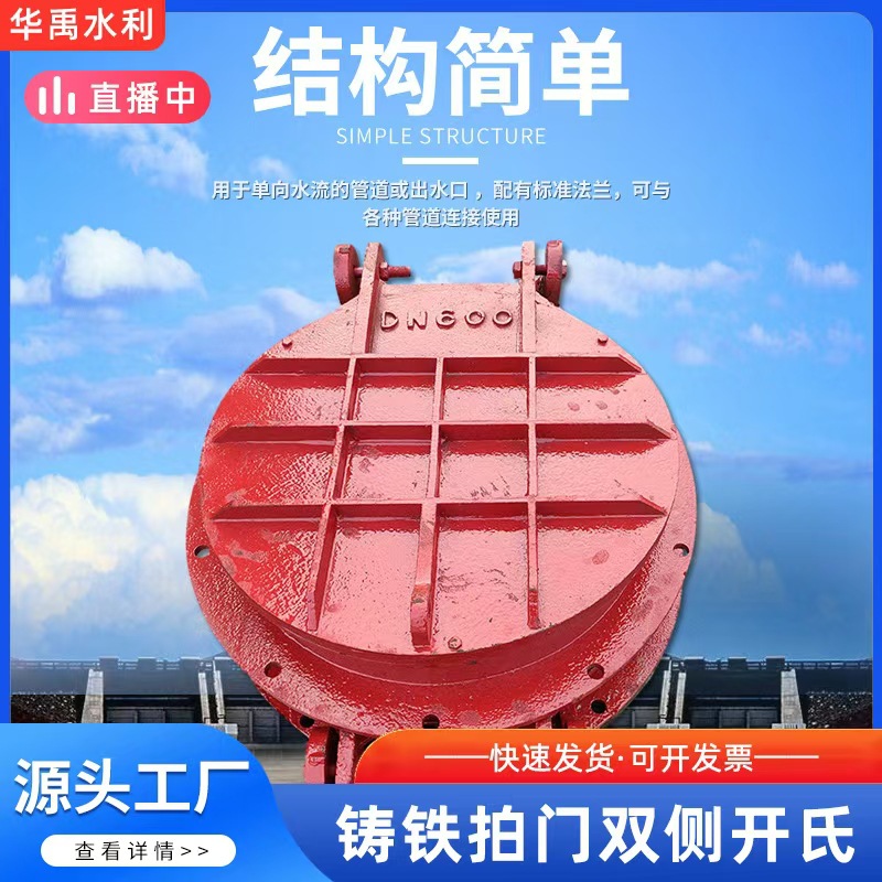 污水管道侧翻拍门玻璃钢浮箱式上开拍门铸铁拍门手动电动铸铁拍门