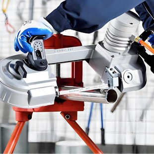 矿用防爆风动切割带锯风动链条锯手持式锯金属切割线锯油管气动锯