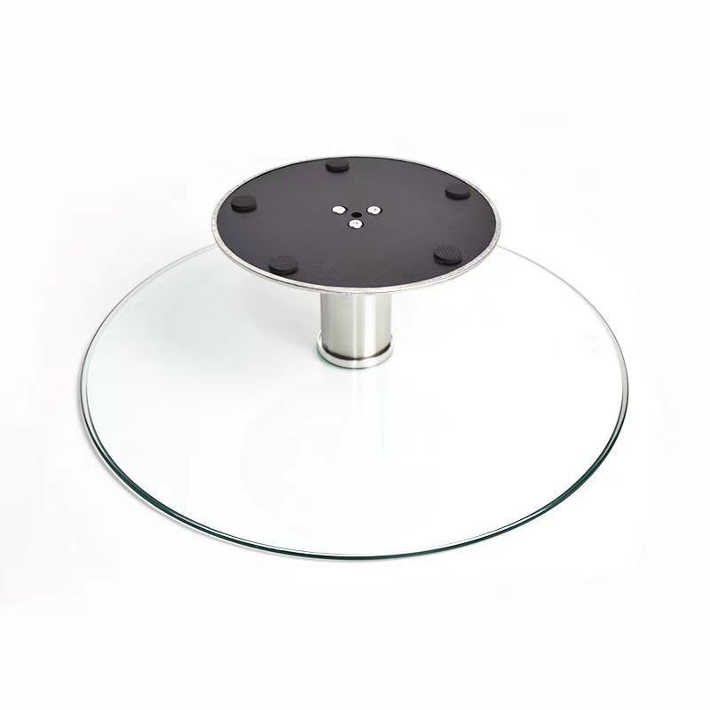 餐桌二层转盘钢化玻璃加高转盘层酒水架酒店展示台多层转盘家用