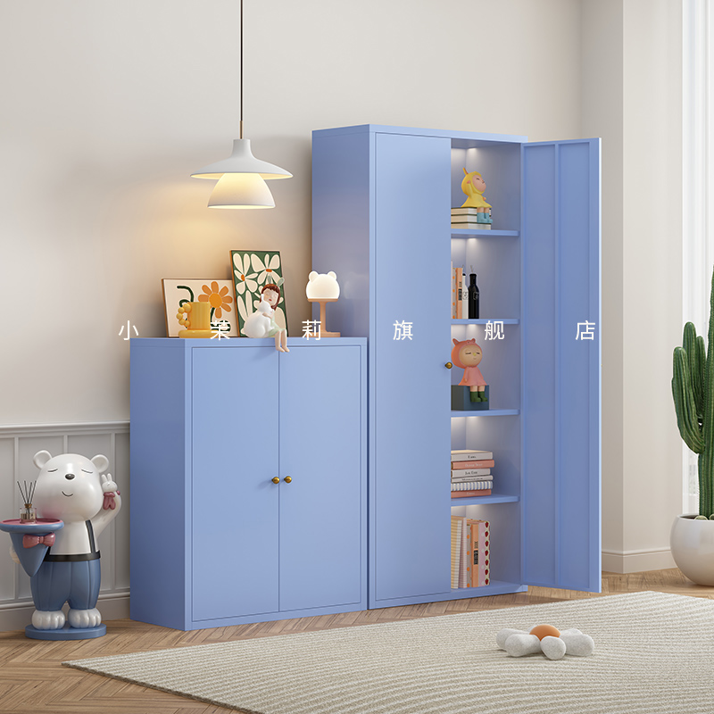 客厅书房展示柜书柜家用儿童书架玻璃门窄柜高脚落地经济型置物柜