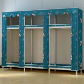 卧室布现代出租房用钢管加粗加固组装 布艺柜