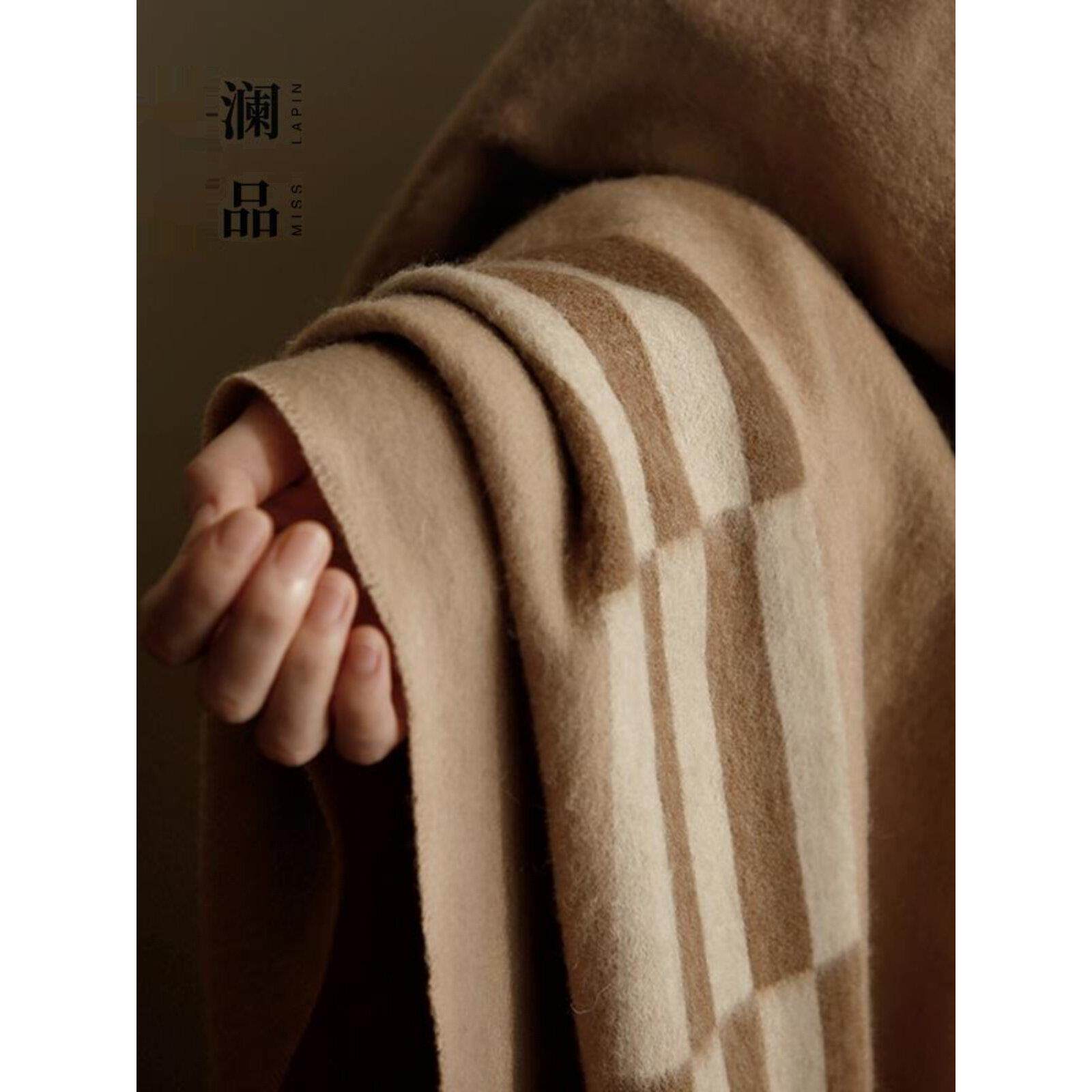 档澜品100%纯羊毛精品奢毛毯沙发毯子披盖毯CDP高午睡毯床尾毯轻