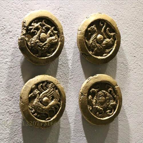 户外庭中院式壁饰四神立体青浮雕KZH龙白虎朱雀玄武四纹神挂件兽