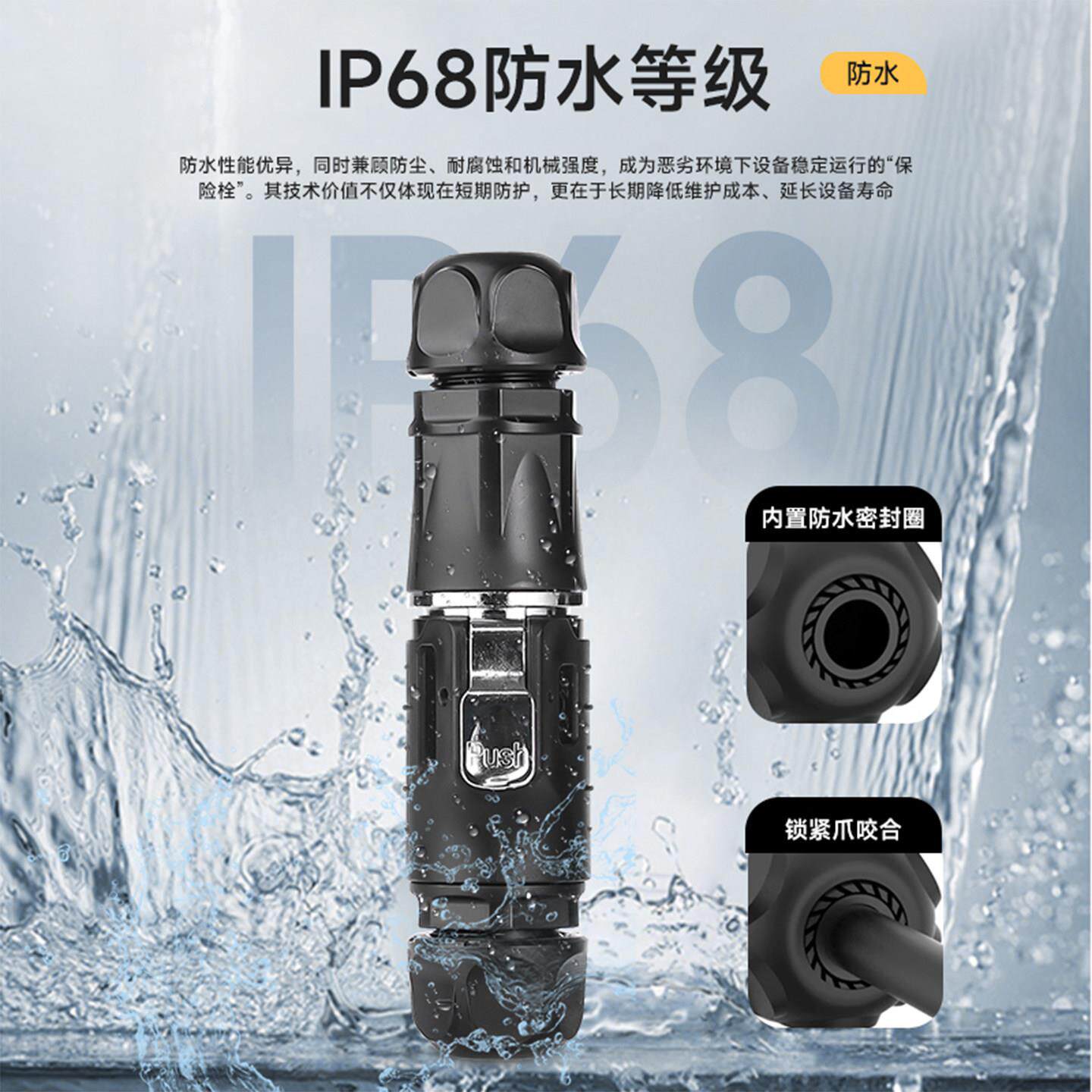 格亚航空插头插座金免焊接防水防尘IP8级连接器公母对属芯接263芯
