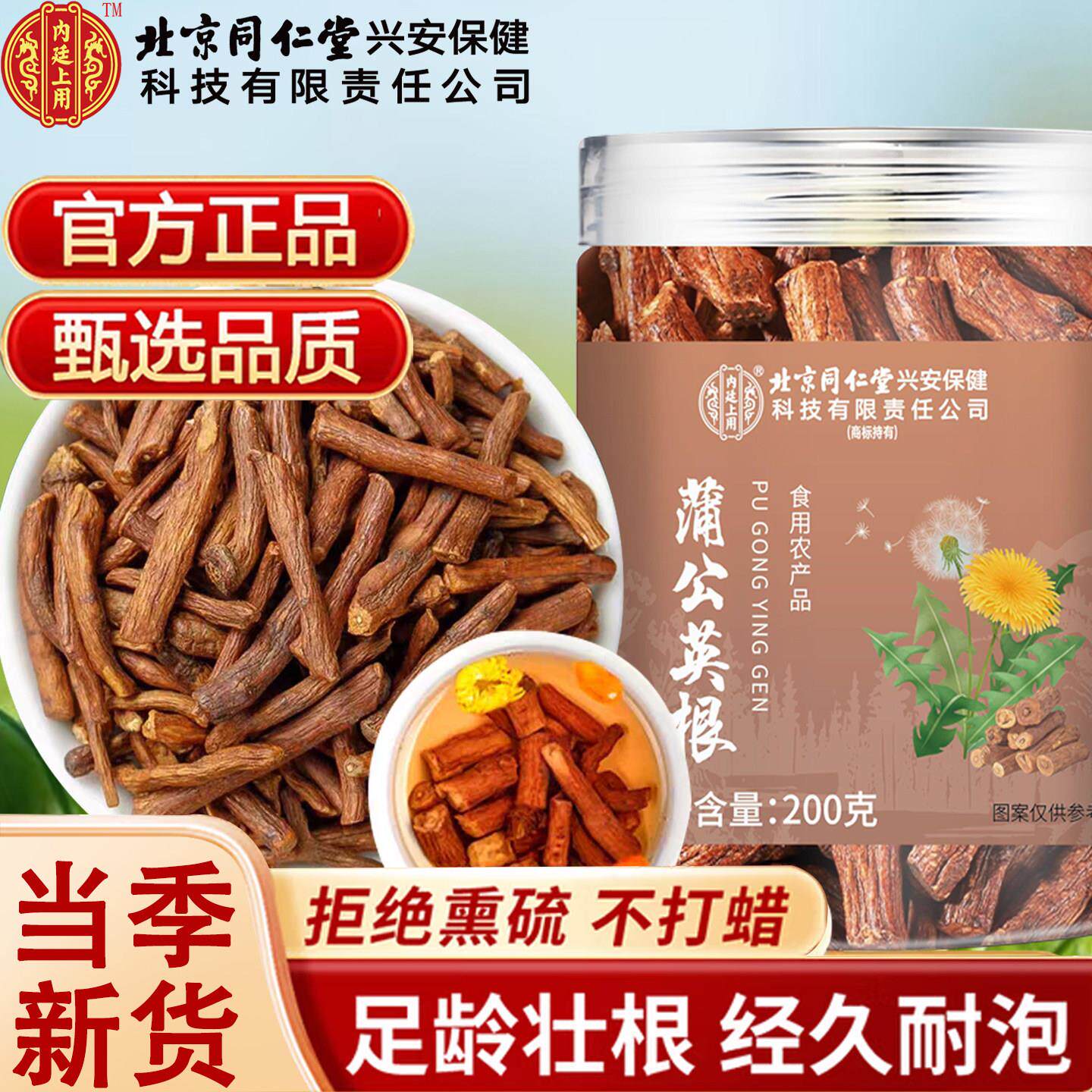 北京同仁堂蒲公英根茶正茶品天然蒲公英根中药材泡水养生官方正品
