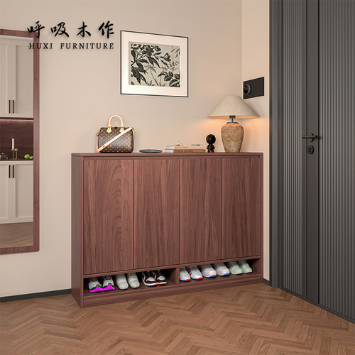 中古风实木鞋柜法式入户储物柜