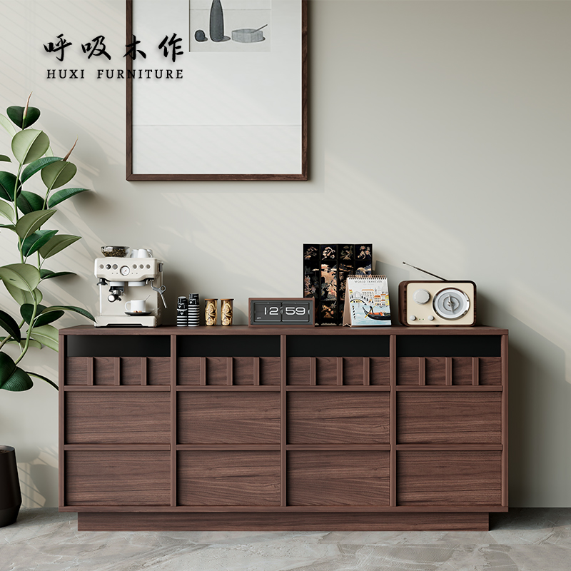 中古风实木骨骼餐边柜复古收纳柜