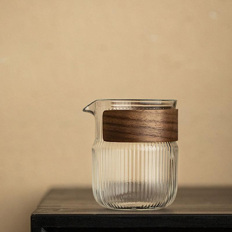 高硼硅透明玻璃公道杯日式尖嘴功夫茶具分茶器茶海茶漏一体套装