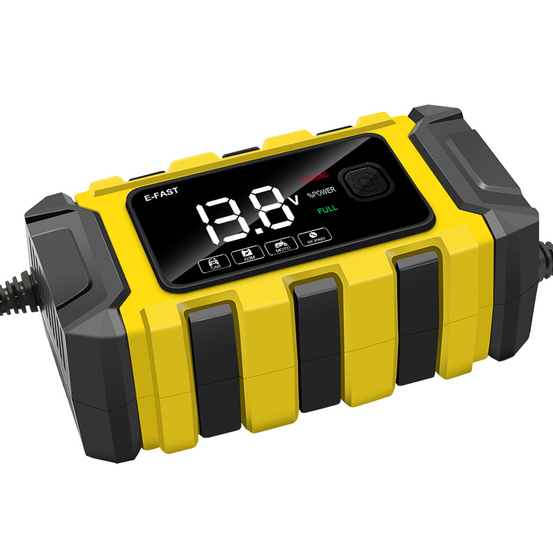 E-FAST  大屏幕显示 12V6A汽车摩托车电瓶充电器 蓄电池充电器