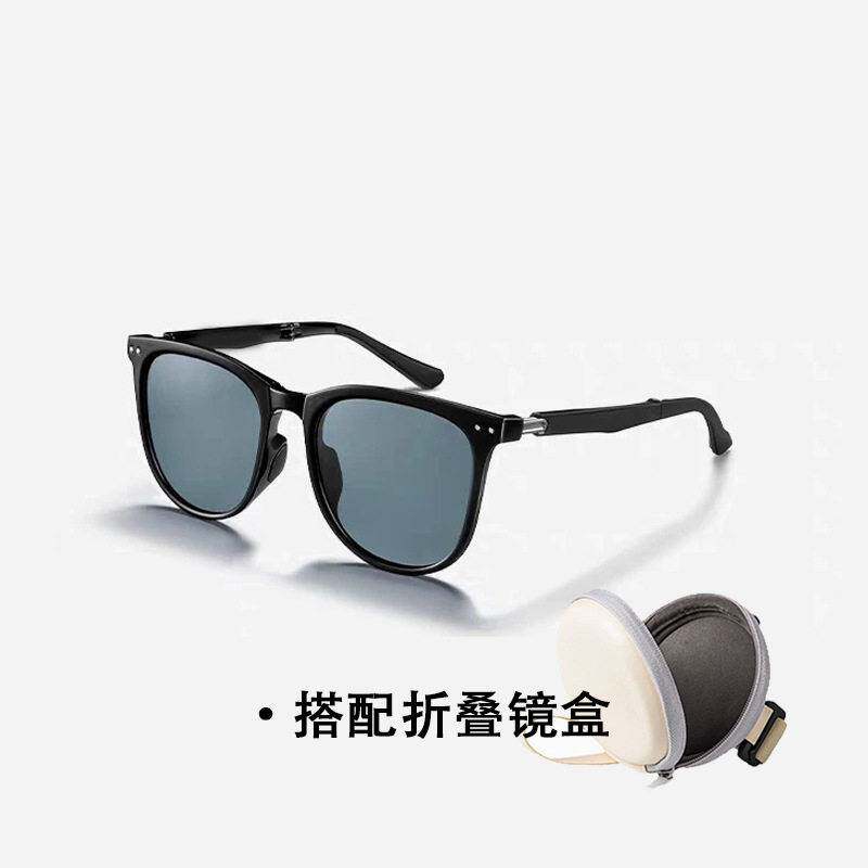 2025爆款硅胶偏光折叠墨镜潮流百搭防紫外线户外运动驾驶太阳镜