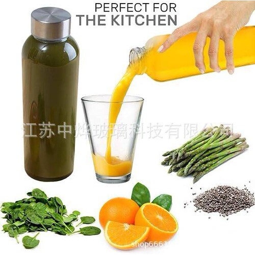 水杯透明玻璃奶茶瓶饮料瓶便携食品级螺纹口密封广告杯运动水瓶