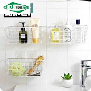 WOR铁艺门口挂墙卫生间小篮子收纳篮窗户长方形壁挂式 可爱框子不