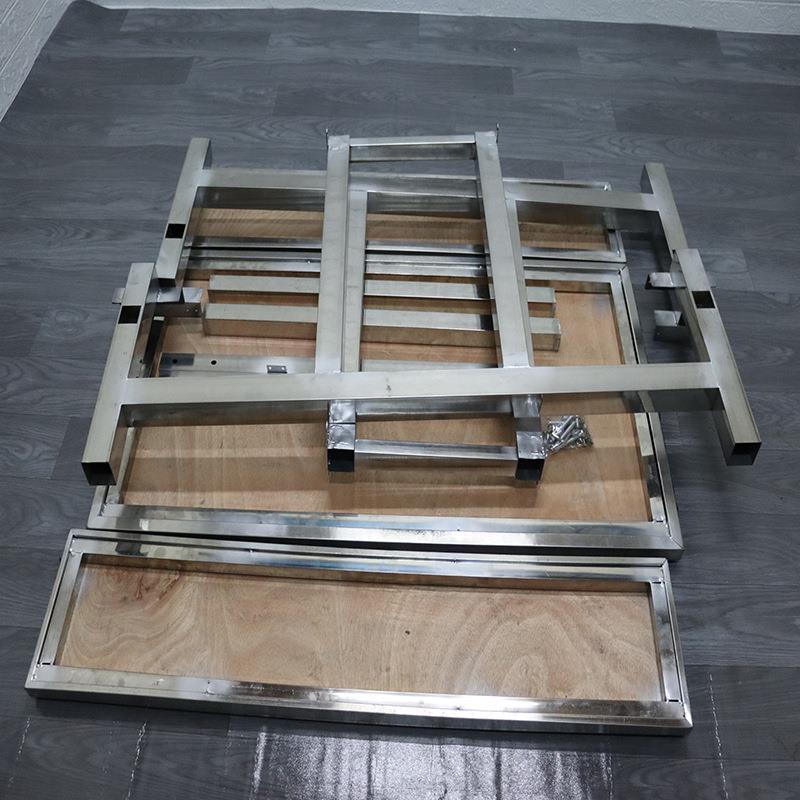 食堂不锈钢连体桌员工学校餐厅四人位六人位八人位不锈钢餐桌