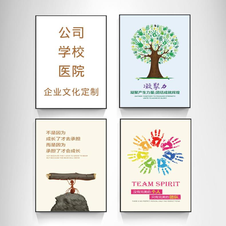 现代简约企业装饰画 办公室墙壁励志挂画 会议室带框文化标语