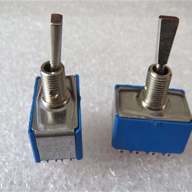 进口法国APEM 5666钮子开关12脚2档摇头拨动开关扇柄孔径6MM