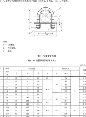 镀锌船舶U型螺栓CB/T3780-2016Pa型管子吊架U型螺丝管卡管夹抱箍