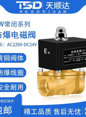 防爆电磁阀常闭瓦斯阀瓦斯阀电磁控制阀4分220V24VDN15/6分/1寸