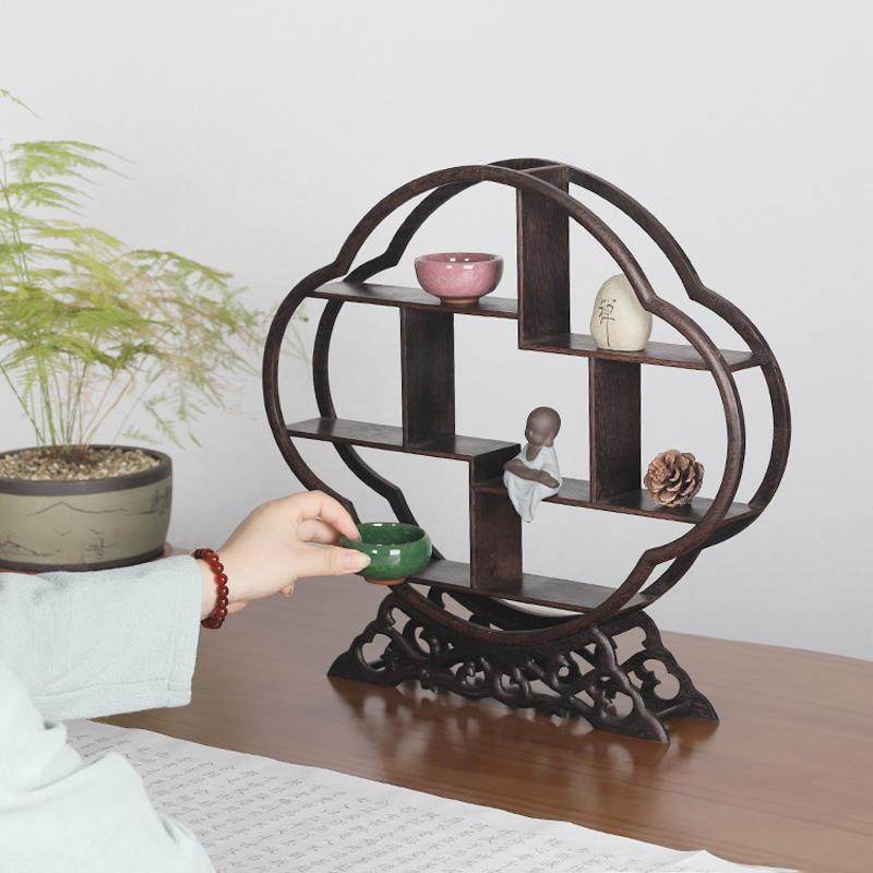 小号博古架实木中式多宝格阁茶架子置物架茶壶紫砂壶展示架鸡翅木