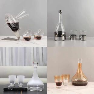 现代简约水晶玻璃红酒醒酒器摆件家用分酒具样板间酒店饭厅装饰品