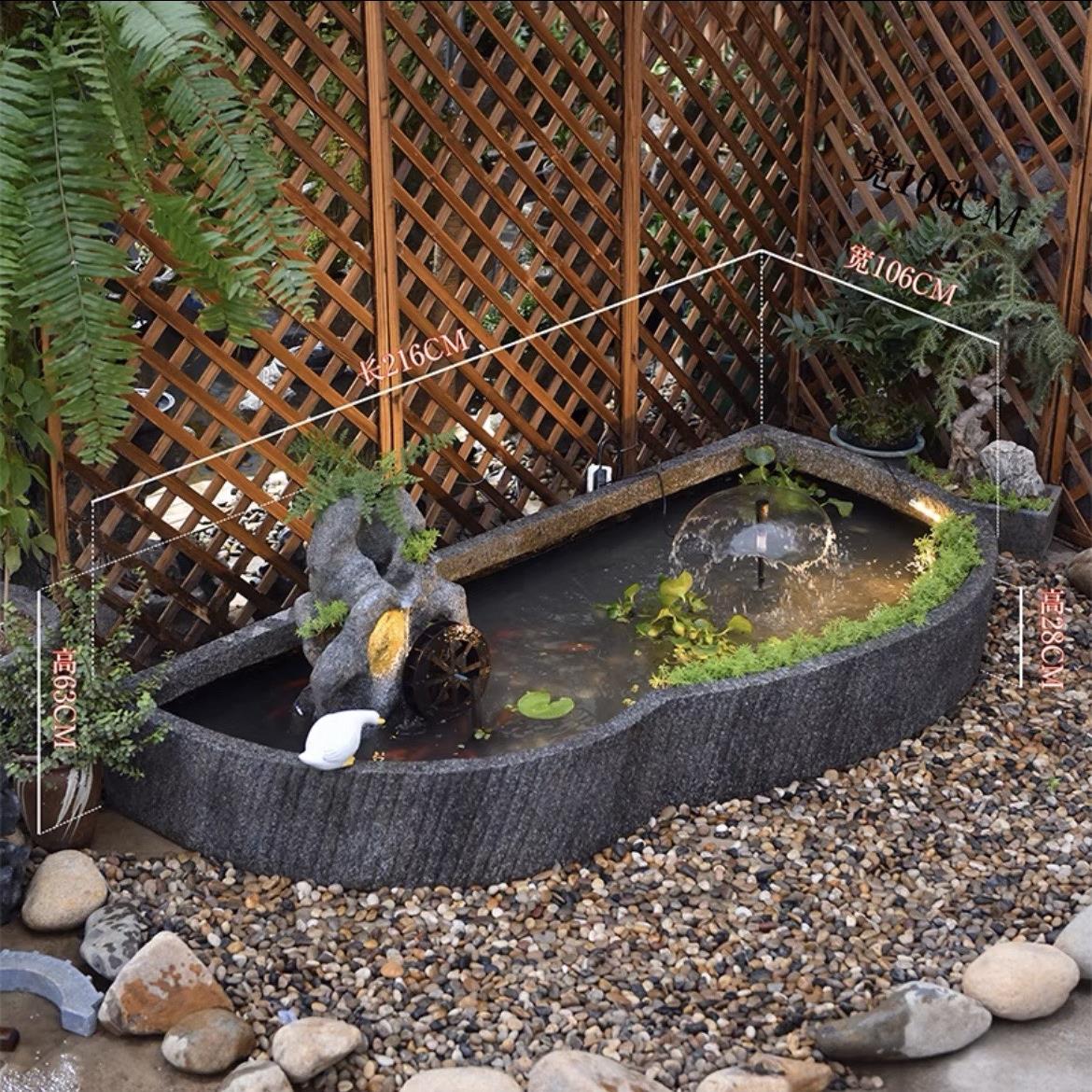 庭院花园鱼池日式装饰别墅喷泉景观阳台造景茶室户外招财流水摆件